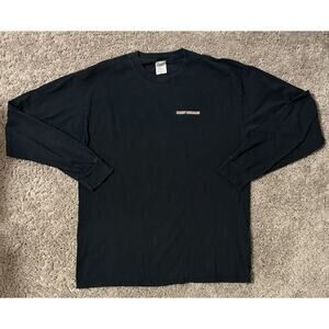 Gildan Ultra Cotton Body Worlds Graphic Black Men's T-Shirt L Long Sleeve